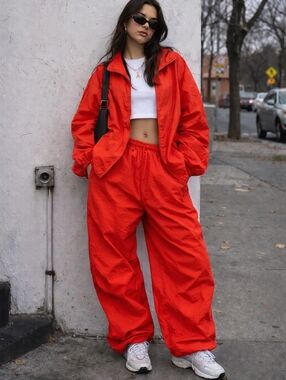 Vtg 90s Jumping Joy Burnt Orange Tracksuit Set M Unisex Baggy Oversized Thrashed